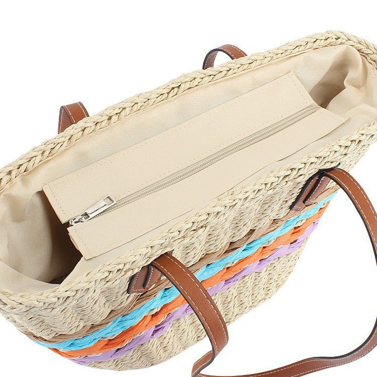 Handtasche mit Bunten Flechtdetails Brehn