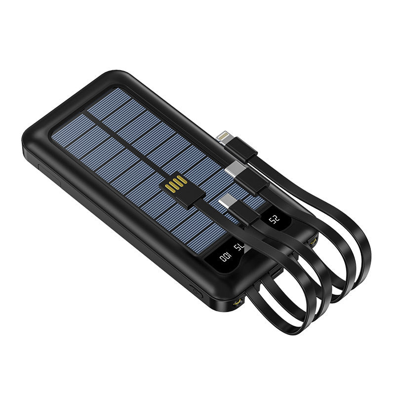 Tragbare Solar Powerbank mit mehrfachen Ladeanschlüssen und digitaler Kapazitätsanzeige Brehn