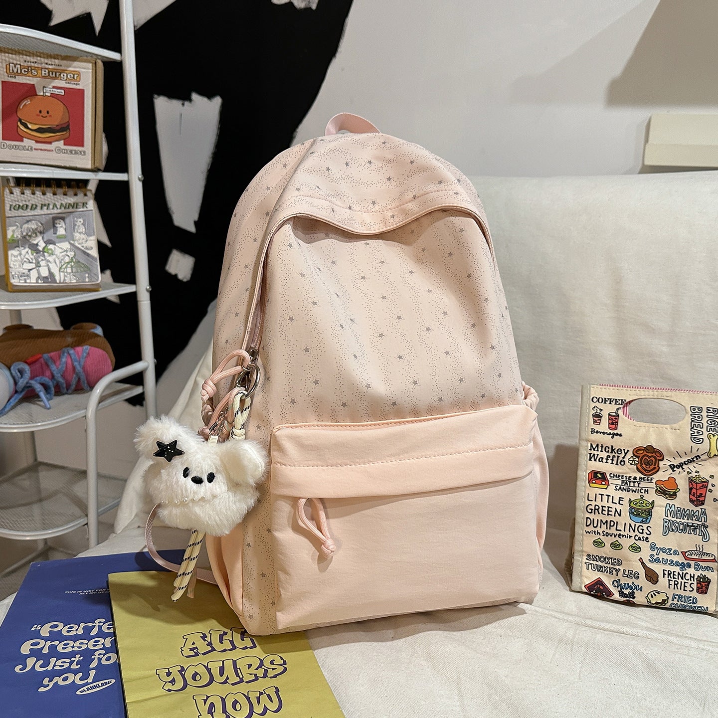 Rucksack mit Niedlichem Sternenmotiv und Praktischem Stauraum Brehn