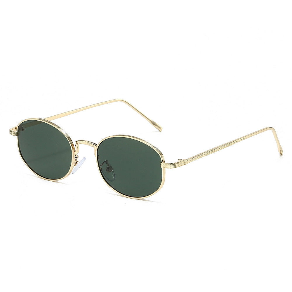 Minimalistische ovale Rahmen-Sonnenbrille Brehn