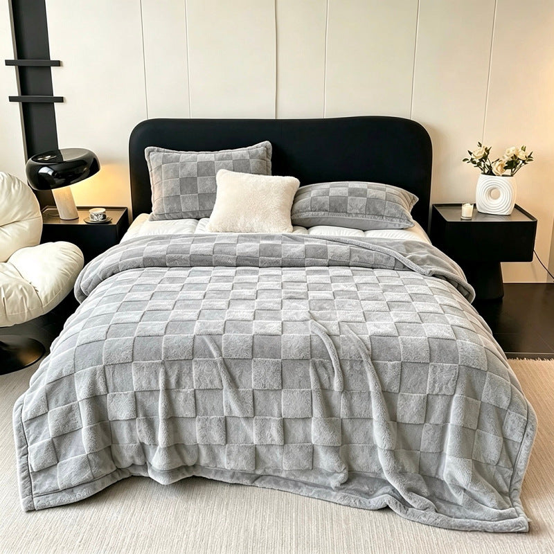 Strukturiert Patchwork Fleece Decke Brehn