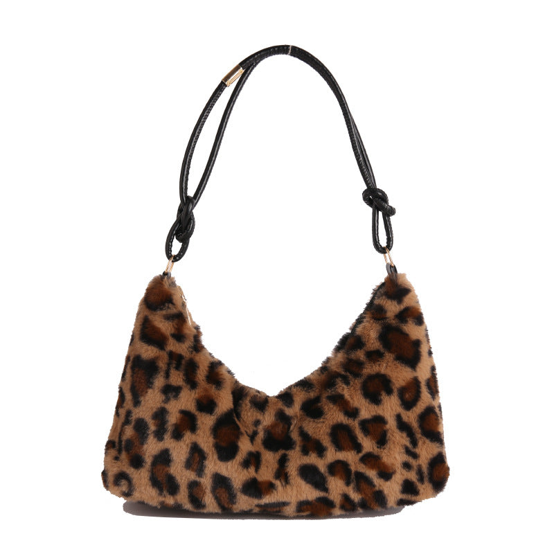 WoLuxurious Kunstpelz Hobo Tasche Brehn