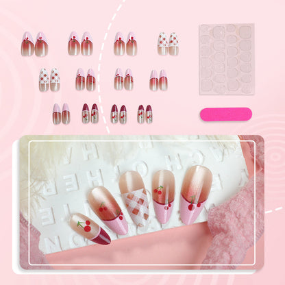 Künstlerisches Kirschblüten Press-On Nagelkunst Set