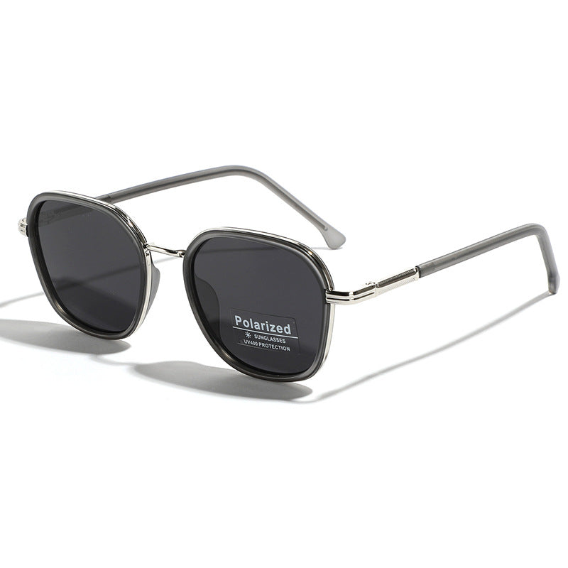 Damen geometrische polarisierte Sonnenbrille mit stilvollem Metallrahmen Brehn