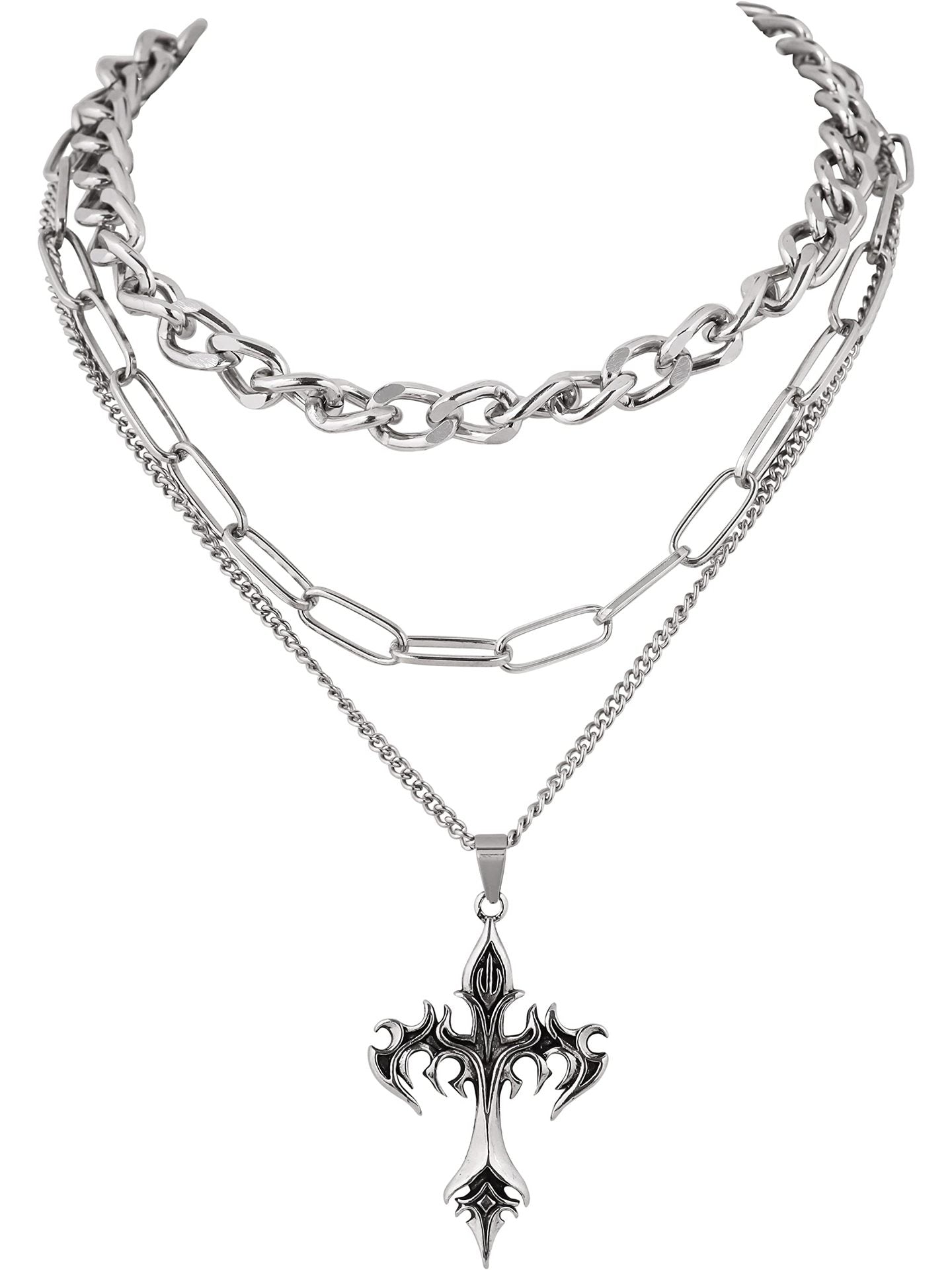 Schichtenkette Kreuz Anhänger Necklace Brehn