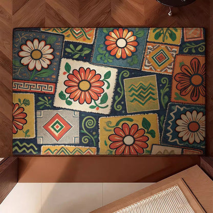 Florales Fliesenmuster Bereichsteppich