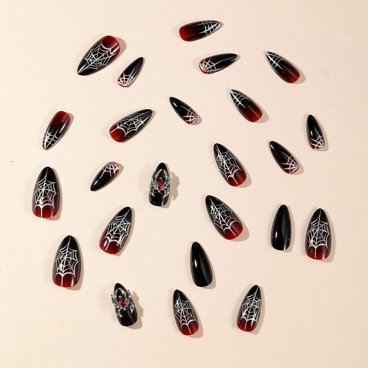 Gothic-Spinnenetz-Nail-Art-Erweiterungen Brehn