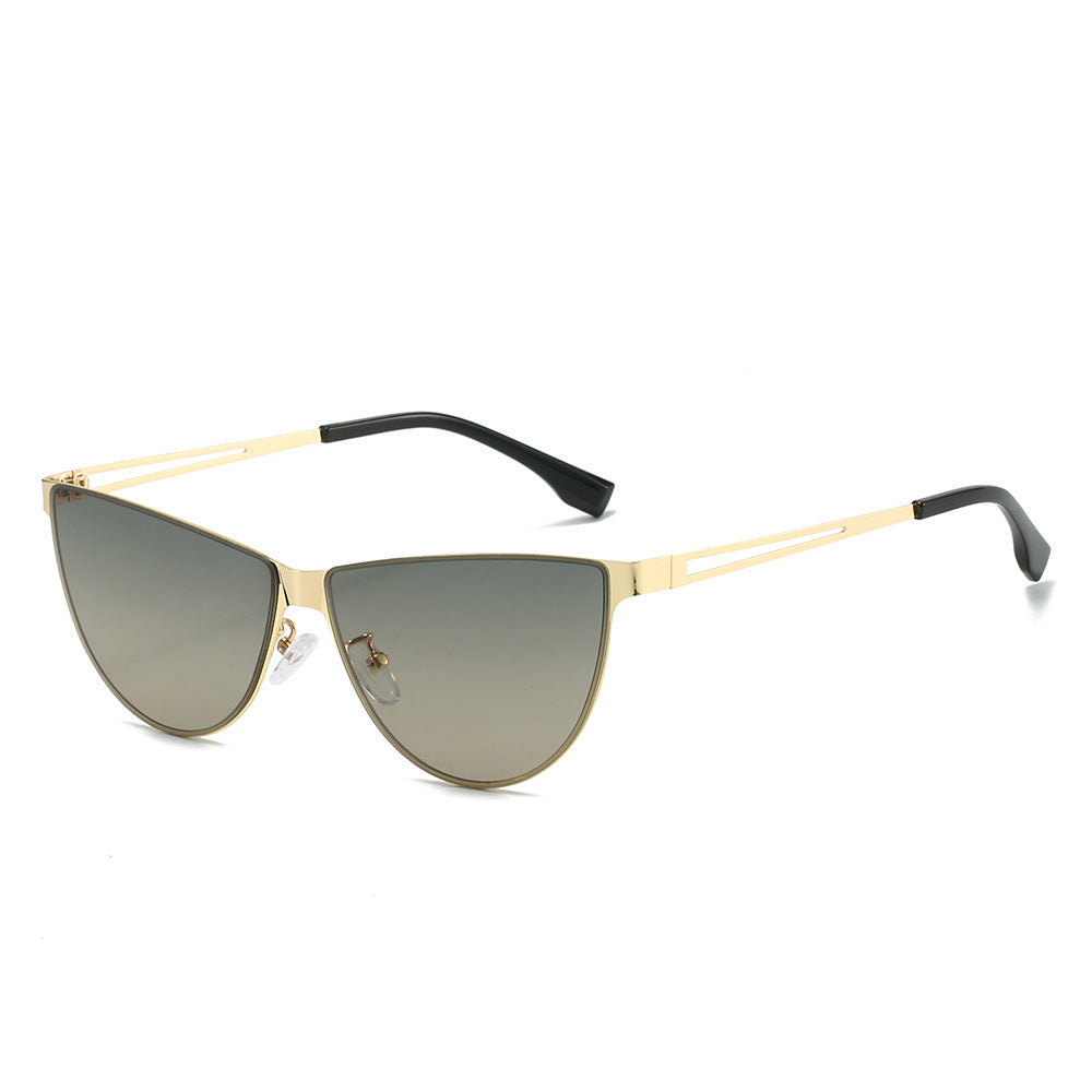 Damen Modische Cat-Eye Sonnenbrille mit elegantem Metallgestell Brehn