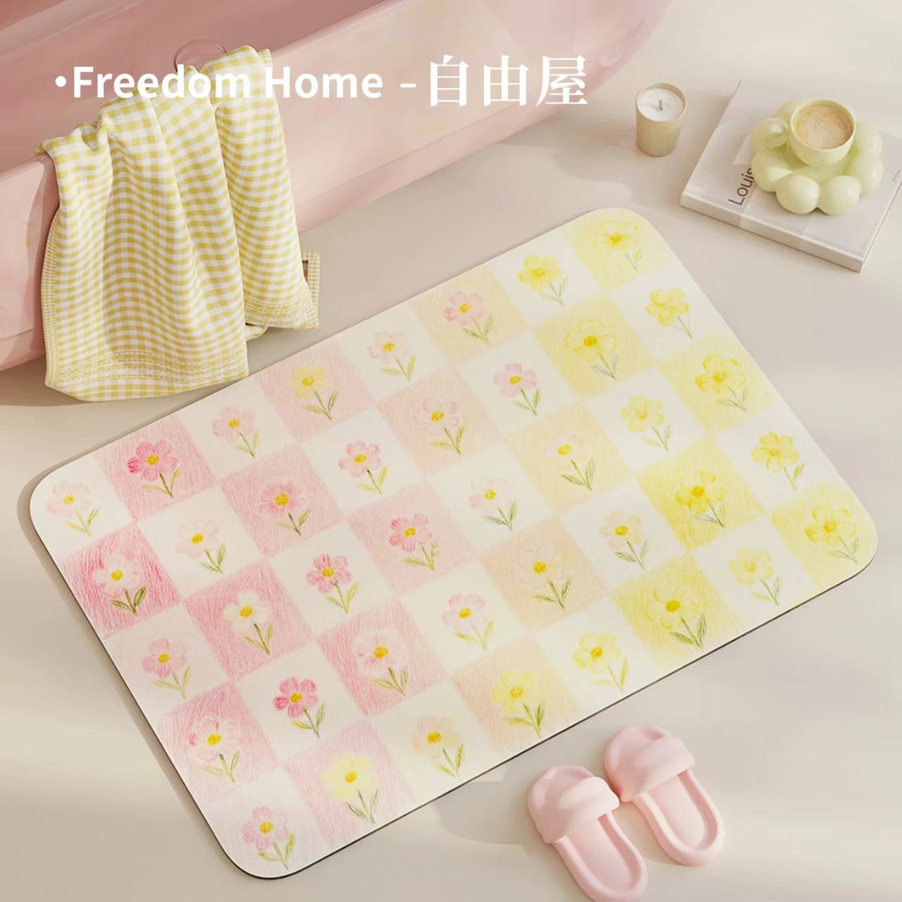 Floral Print Badmatte Brehn
