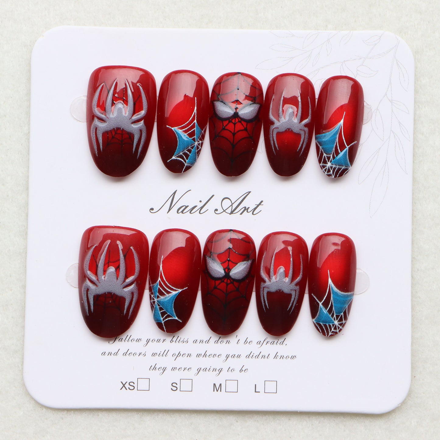 Themenbasierter Spider-Man inspirierter Press-On Nagelkunst Set Brehn
