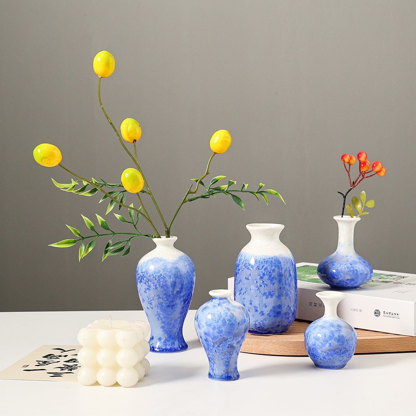 Künstlerisches Blumenmuster Keramikw vase