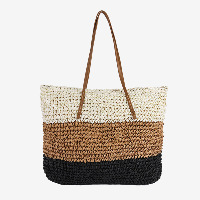 Damen Mode-Tasche aus handgefertigtem Naturmaterial mit Streifenmuster Brehn