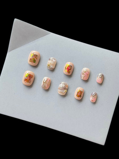 Künstlerisches Floral Design Press-On Nagelset  1791774497