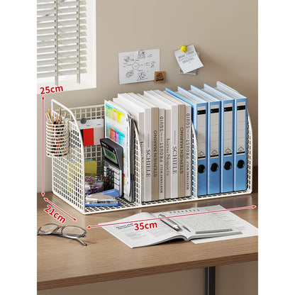 Mesh Desktop Multi-Compartment Datei- und Schreibwarenorganisator mit Stiftbecher