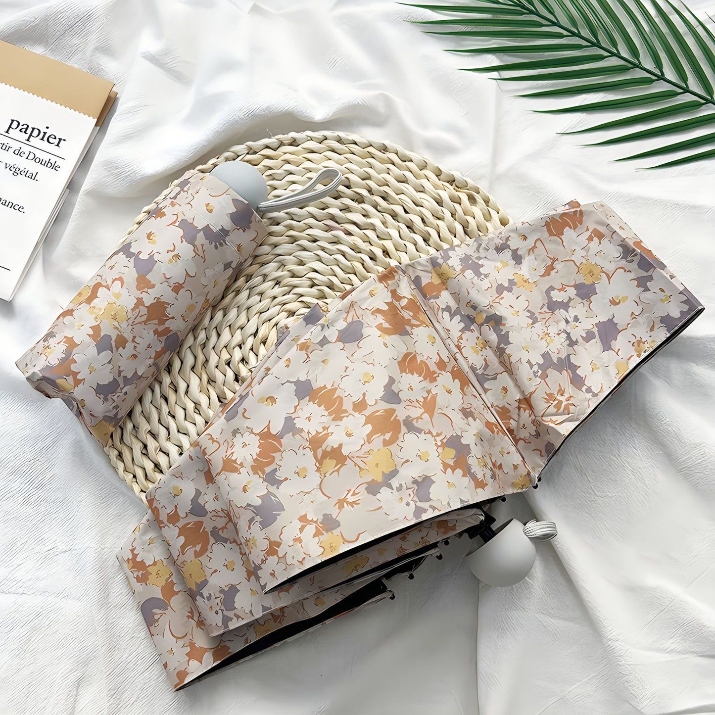 Damen Faltbarer Regenschirm mit elegantem Blumenmuster Brehn