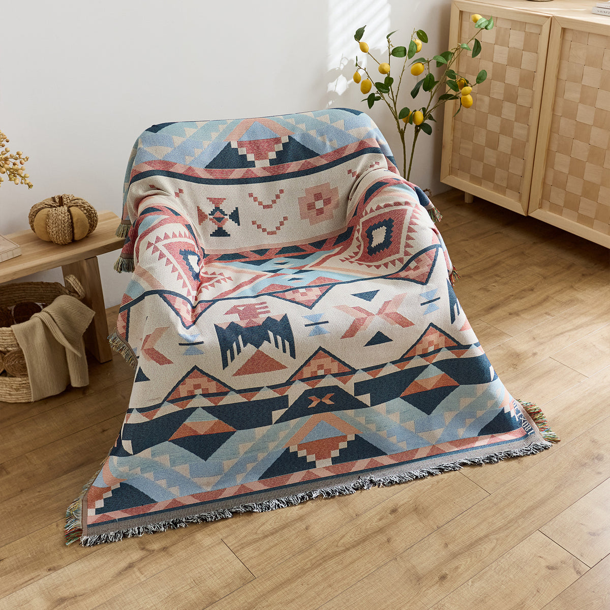 Künstlerische Jacquard-Wurfdecke