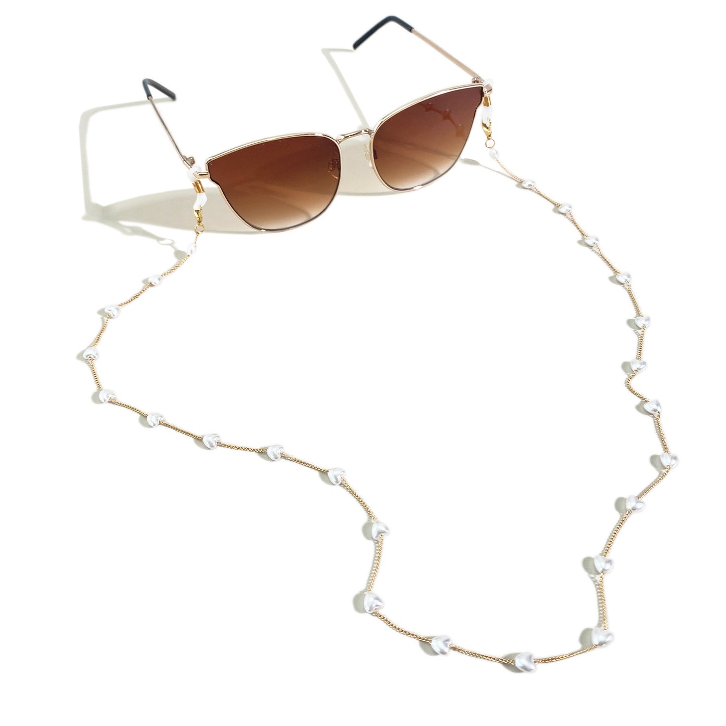 Elegante Perlenkette Sonnenbrillenhalter Brehn