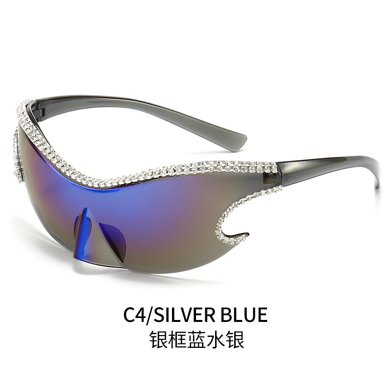 Damen Glamouröse Sonnenbrille mit funkelndem Strassbesatz Brehn