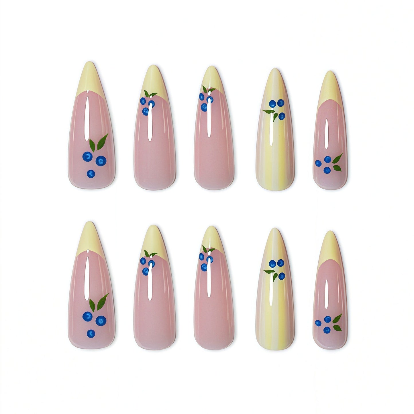 Künstlerisches florales Design Press-On Nägel Brehn