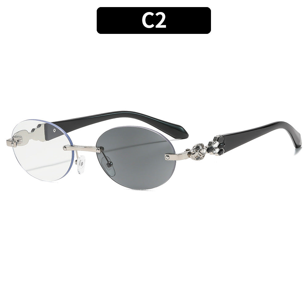 Künstlerische Doppel-Objektiv-Ovale Sonnenbrille