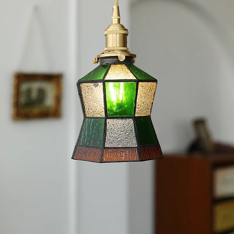 Verstellbare Vintage-Glas-Hängeleuchte