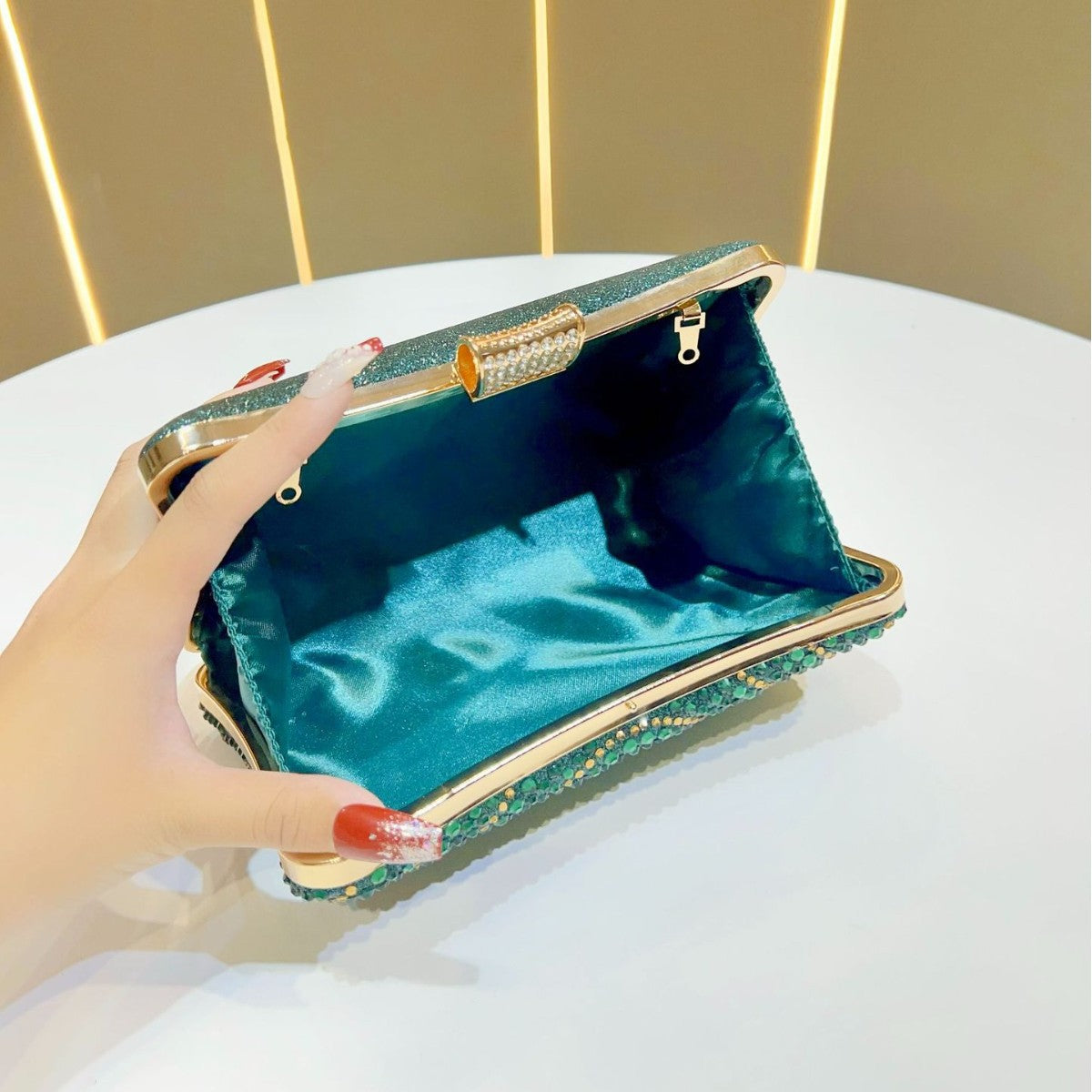 Glitzernde Strass Abend-Clutch