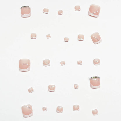 Fußnagelkunstset mit elegantem französischen Design und funkelnden Akzenten Brehn