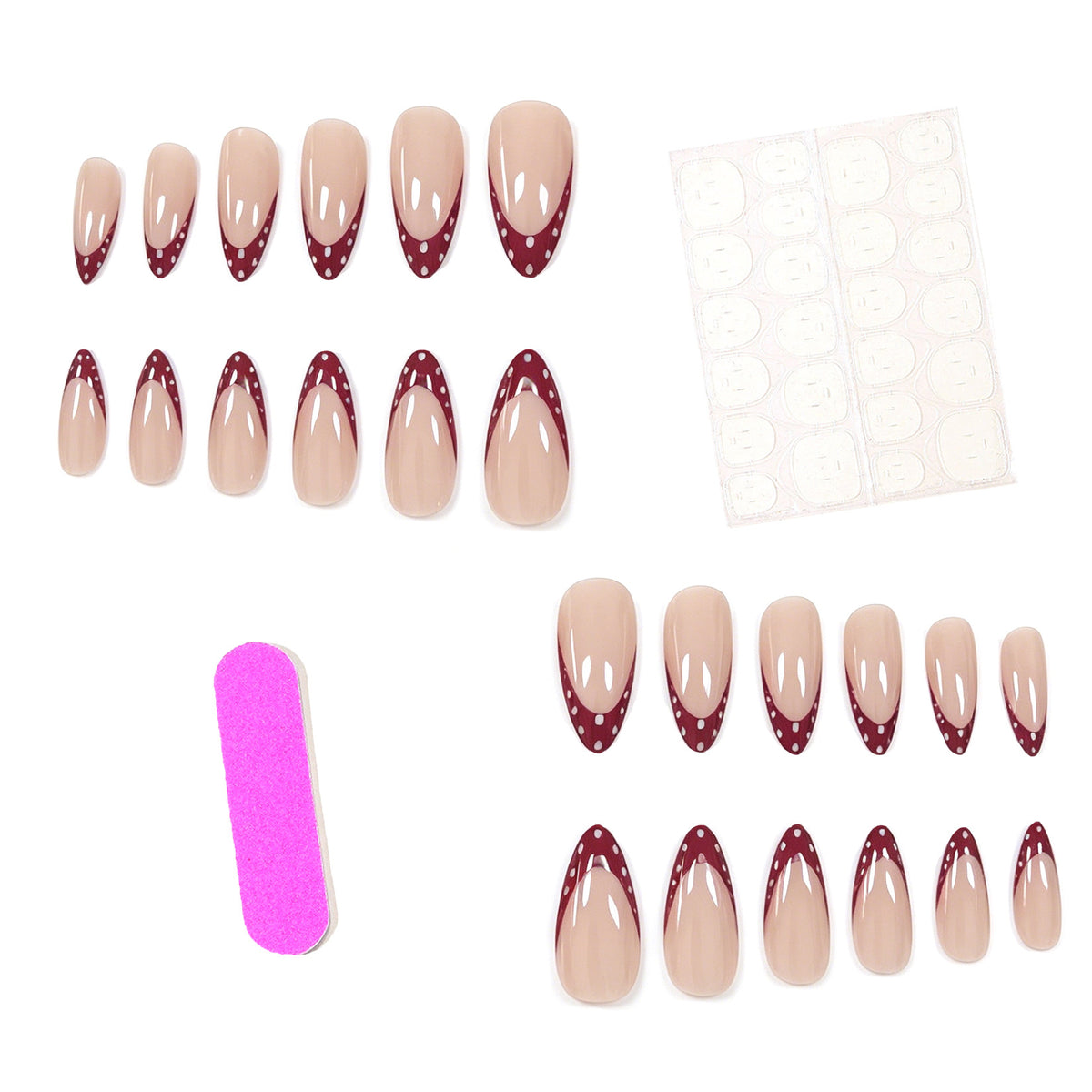Dekorative French Tip Acrylnagelverzierungen Brehn