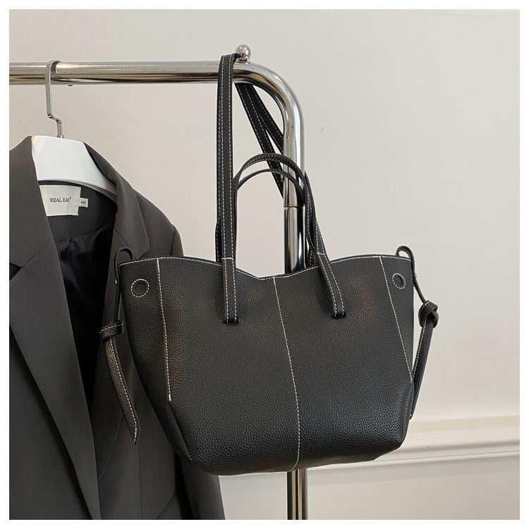 Texturierte Leder Alltags-Tote-Bag Brehn