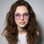 Damen geometrische Sonnenbrille mit schmalem Metallrahmen Brehn