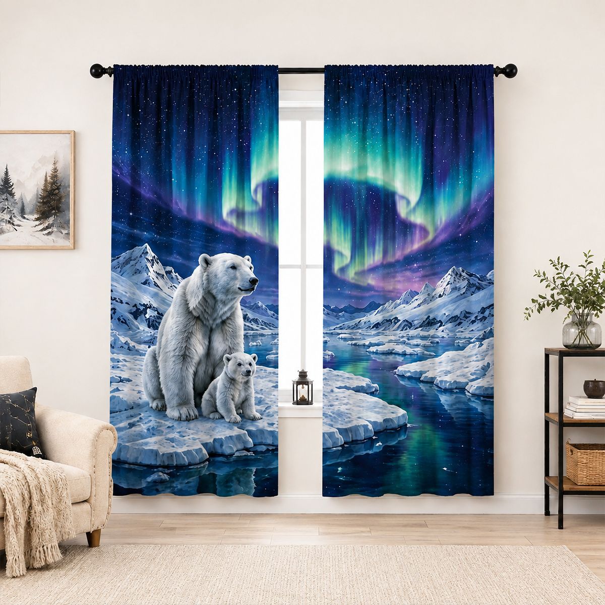 Künstlerische Floralprint-Fensterdraperien