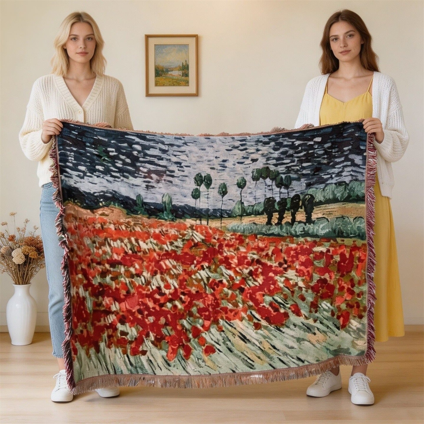 Künstlerische florale Wurfdecke