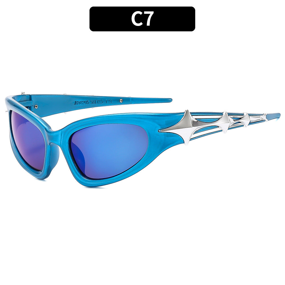 Futuristische Sonnenbrille mit Stern-Detail-Schutz
