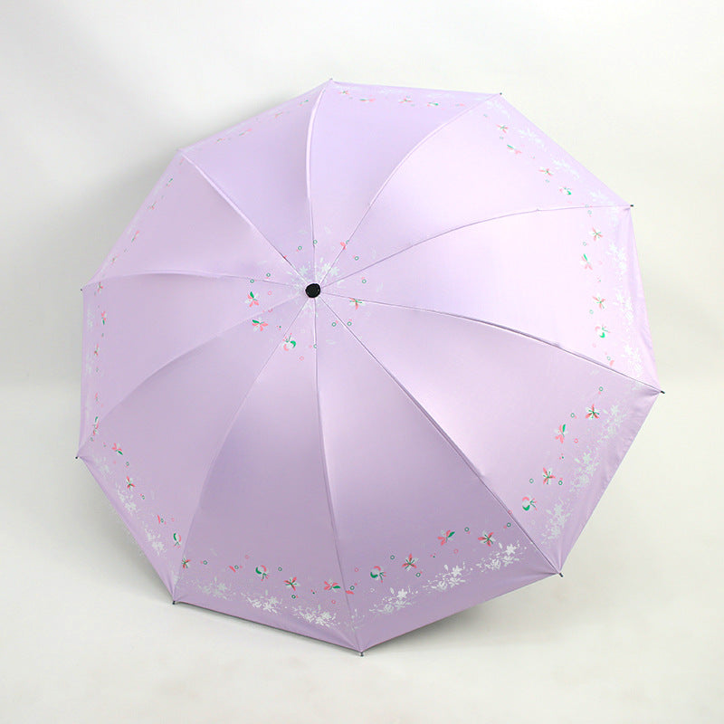 Damen Faltbarer Regenschirm mit floralen Mustern Brehn