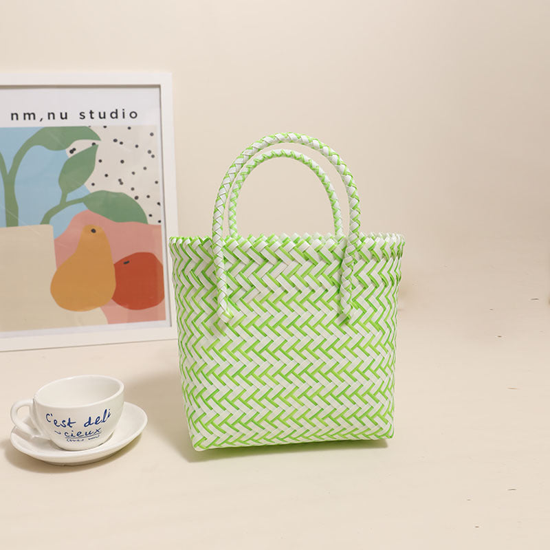 Damen Handgearbeitete Freizeit-Tasche mit zigzag Flechtmuster Brehn