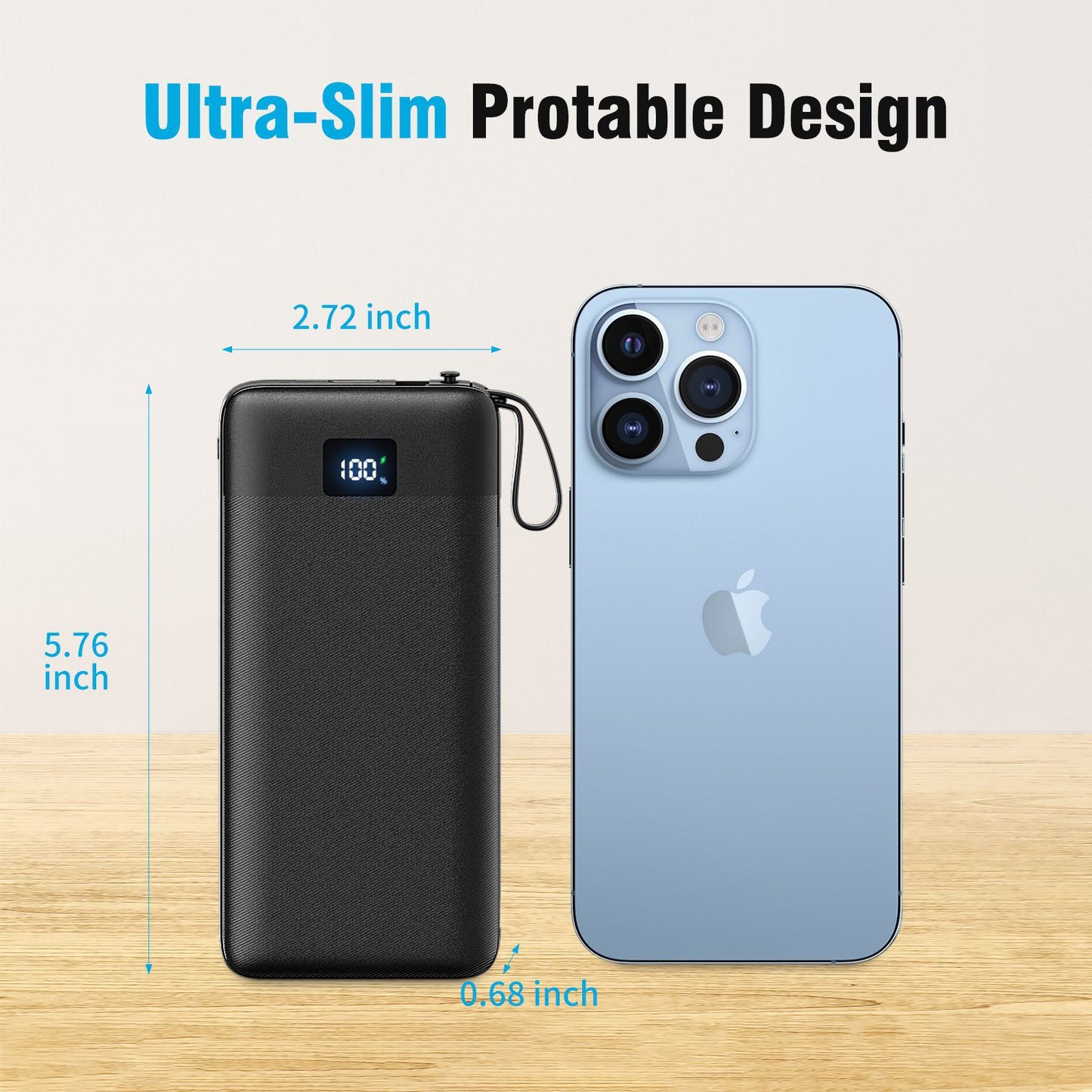 Powerbank mit Integrierter Steckdosenfunktion und Smart Charging Brehn