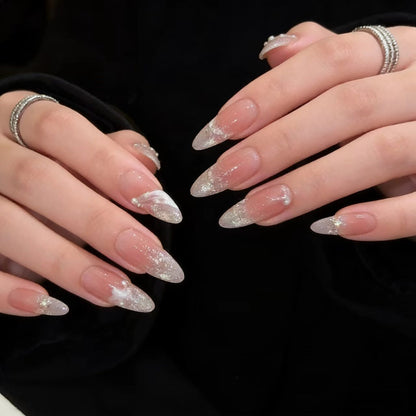 Elegante Glitter Tipps Acrylnagelerweiterungen