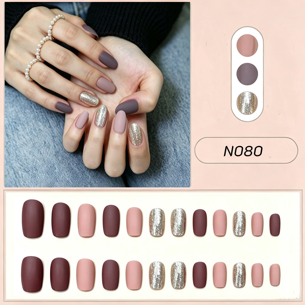 Matte und Glitter Press-On Nagel Set