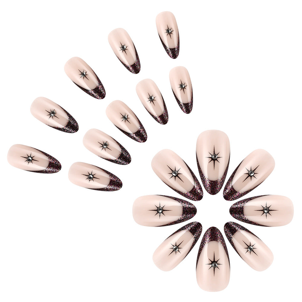 Glamourös Star-Beschmückte Französische Tip Nagelkunst Brehn