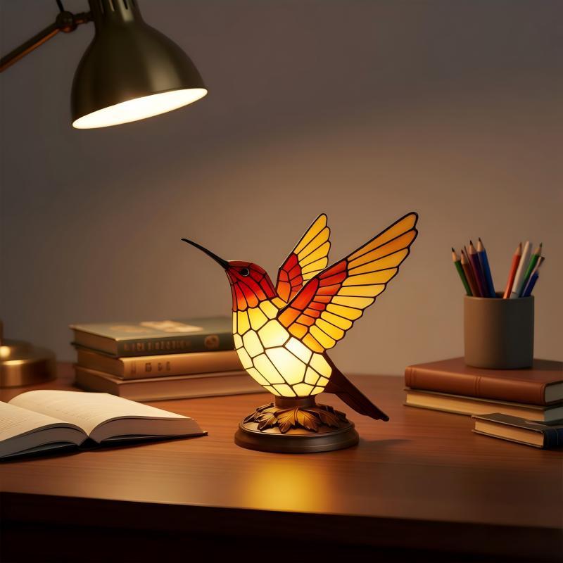 Dekorative Tischleuchte in Form eines Kolibris Brehn
