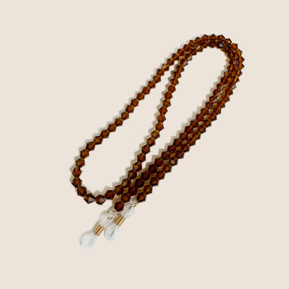 Perlenbrille Kette mit klaren Spitzen Brehn