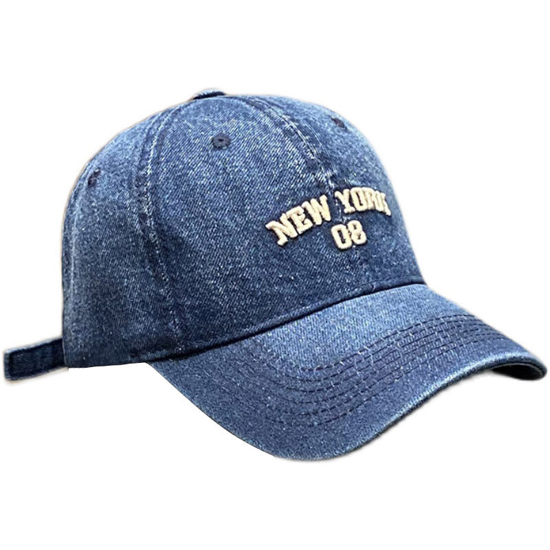 Herren Distressed Denim Stil Baseballkappe Brehn