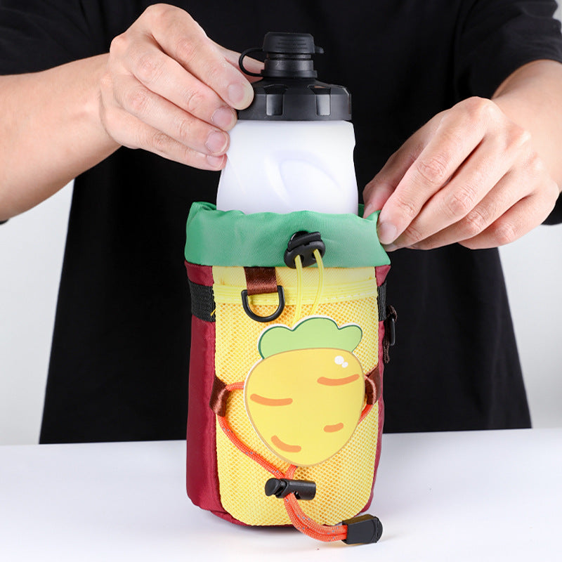 isolierte Kinder-Wasserflasche Träger mit Zugverschluss und drei universellen Befestigungsriemen Brehn