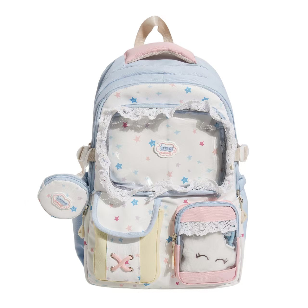 Transparent Front Multi-Compartt Backpack Brehn