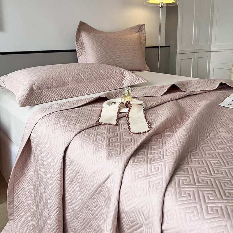 Geplüschte Jacquard-Bettüberwurf-Set mit passenden Kopfkissenbezügen