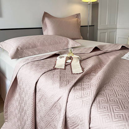 Geplüschte Jacquard-Bettüberwurf-Set mit passenden Kopfkissenbezügen