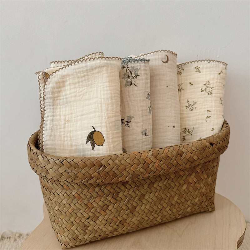 Damen Kuschelige Baumwoll-Decke mit floralem Design Brehn