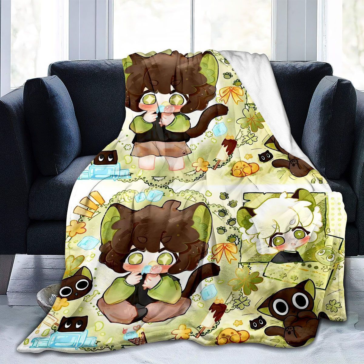 Cartoon Tier-Themen Fleece Wurfdecke