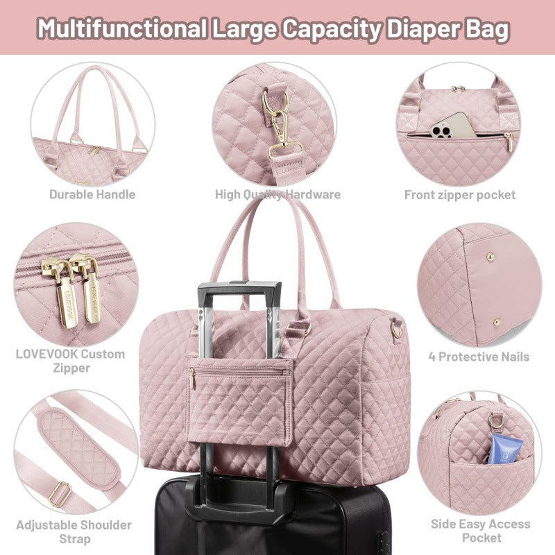 Gequiltete multifunktionale Wochenend-Duffle-Brehn