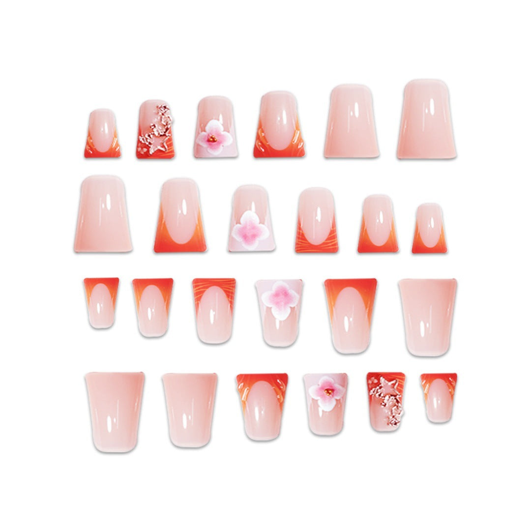 Floral Accent Press-On Nail Set Brehn
